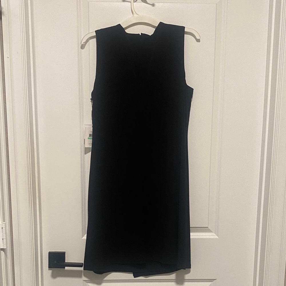Calvin Klein Black Asymmetrical Dress with Silver Eyelets - Picture 4 of 4